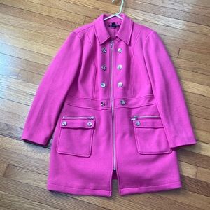 Pink long pea coat